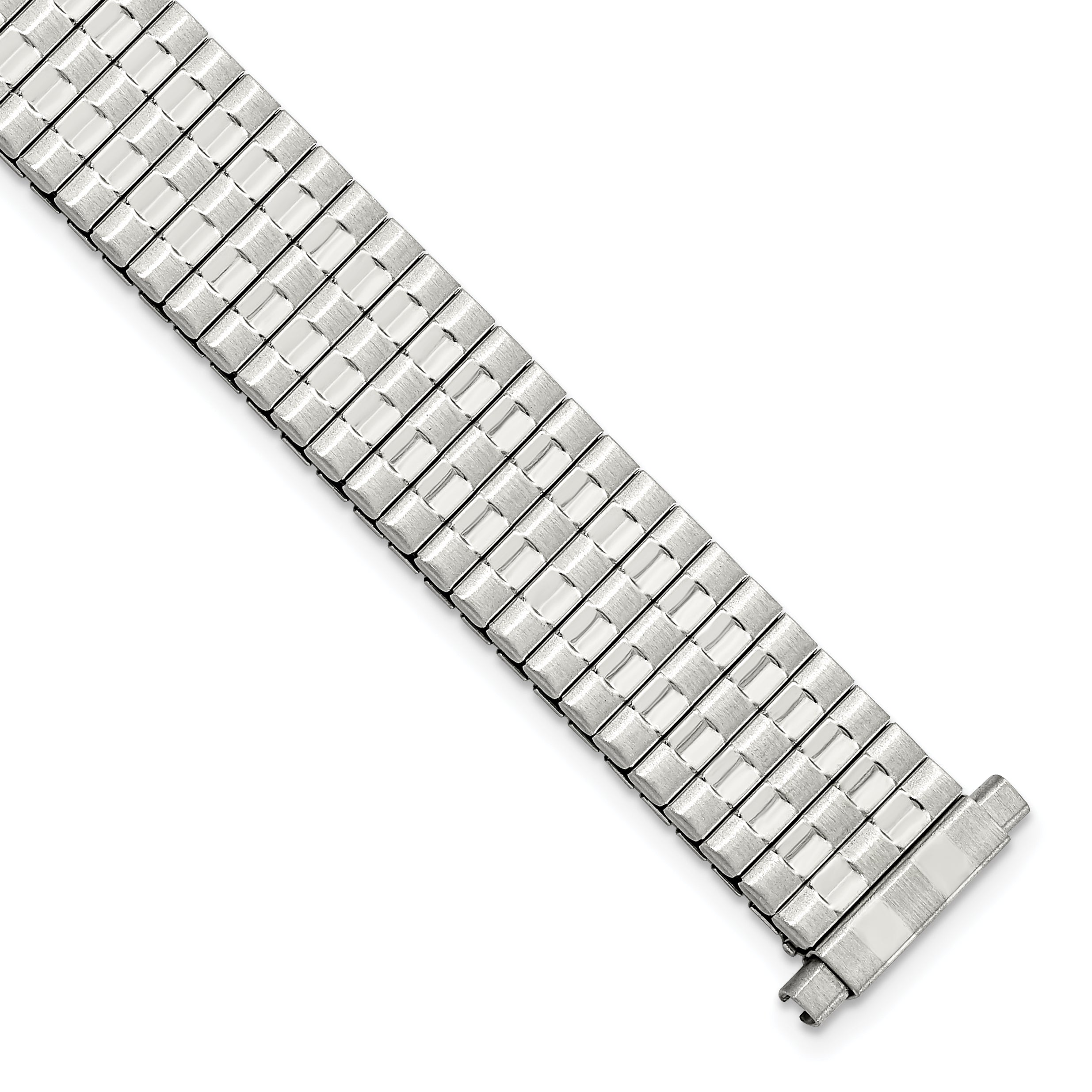 12-16mm Ladies Satin and Polished Stainless Steel Thin-Flexo Expansion Link 5.75 inch Watch Band Main image