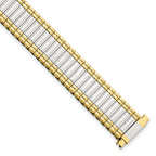 12-15mm Ladies Sanded and Polished Two-tone Stainless Steel Thin-Flexo Expansion Link 6 inch Watch Band