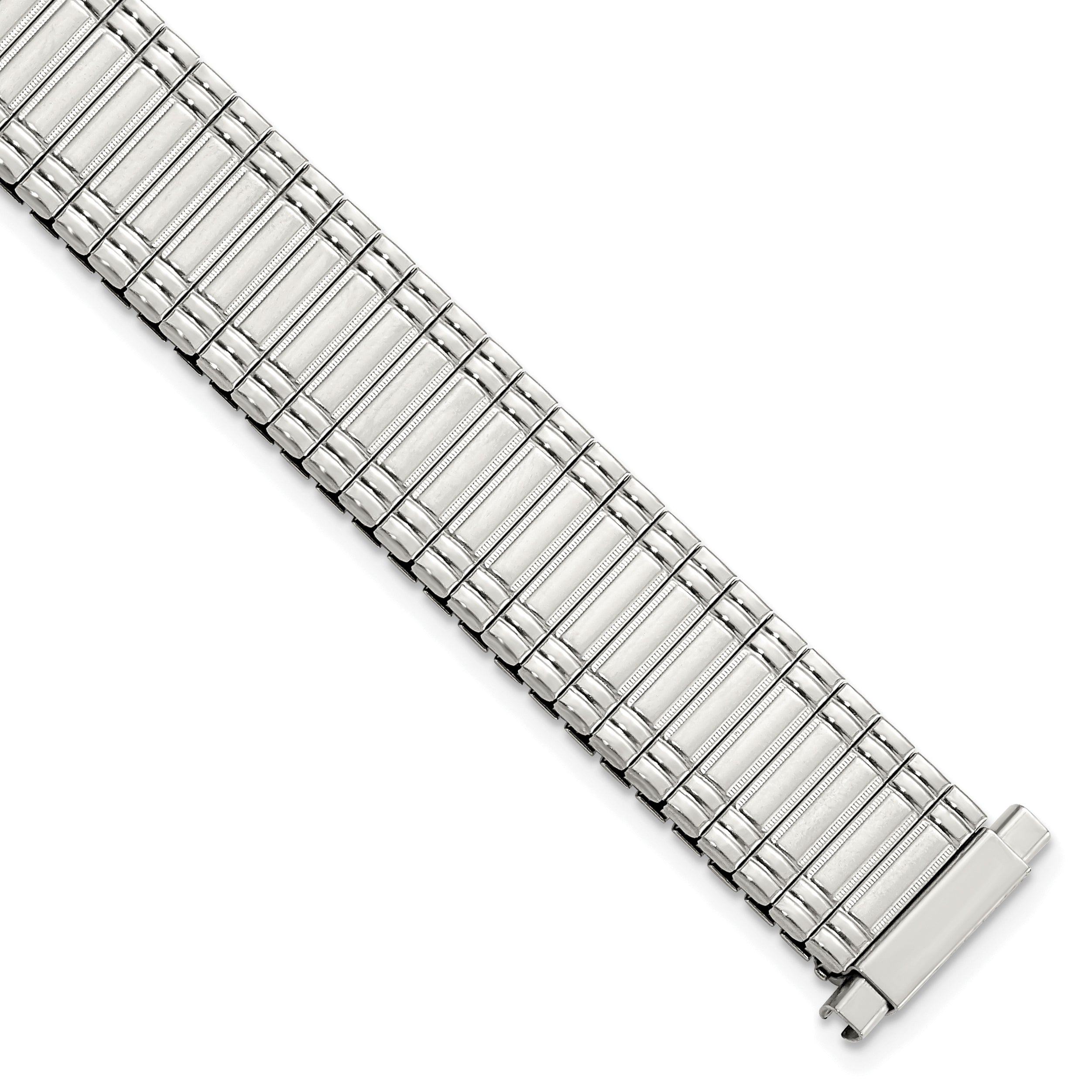 11-15mm Ladies Sanded and Polished Stainless Steel Thin-Flexo Expansion Link 6 inch Watch Band Main image
