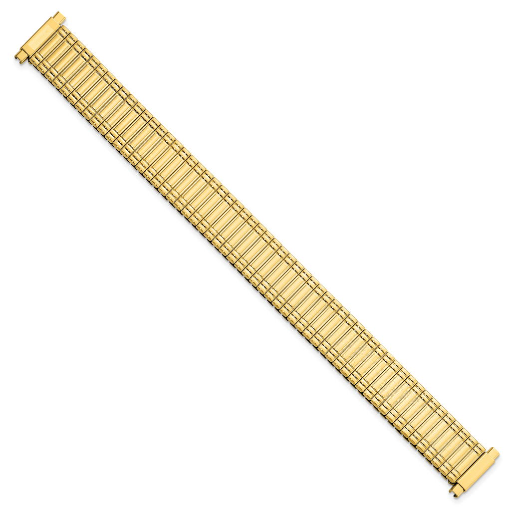 11-15mm Ladies Sanded and Polished Gold-tone Stainless Steel Thin-Flexo Expansion Link 6 inch Watch Band
