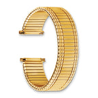 11-15mm Ladies Sanded and Polished Gold-tone Stainless Steel Thin-Flexo Expansion Link 6 inch Watch Band