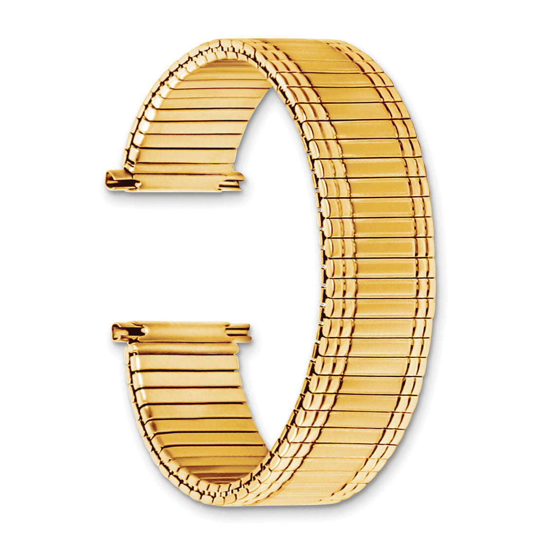 11-15mm Ladies Sanded and Polished Gold-tone Stainless Steel Thin-Flexo Expansion Link 6 inch Watch Band