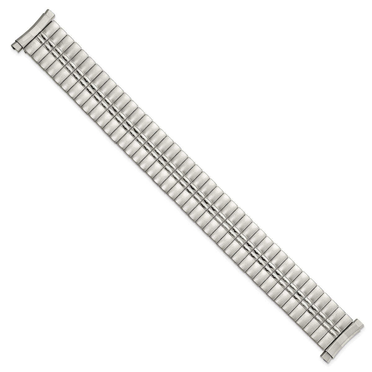 DeBeer 16-20mm Mens Sanded and Polished Stainless Steel De-Flexo Expansion Link 6.75 inch Watch Band