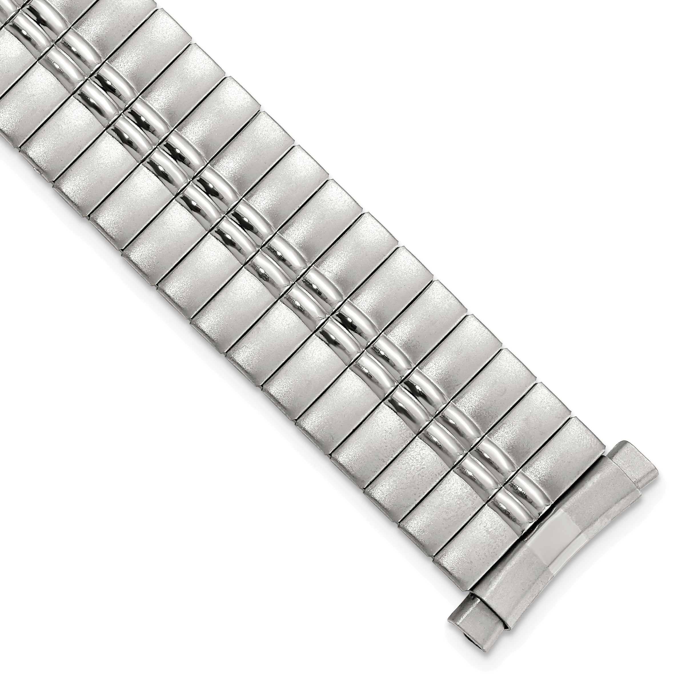 16-20mm Mens Sanded and Polished Stainless Steel De-Flexo Expansion Link 6.75 inch Watch Band Main image