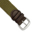 Brown Nylon Watch Band with Silver-Tone Buckle 20mm