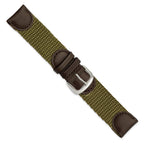 Olive Army-Style Watch Band in Leather with Quick-Release Bars - Sophia Jewelers
