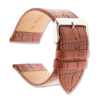 Brown Calfskin Leather Watch Band with Silver-Tone Buckle