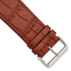 Gator Grain Matte Leather Watch Band in Stainless Steel Buckle - Sophia Jewelers