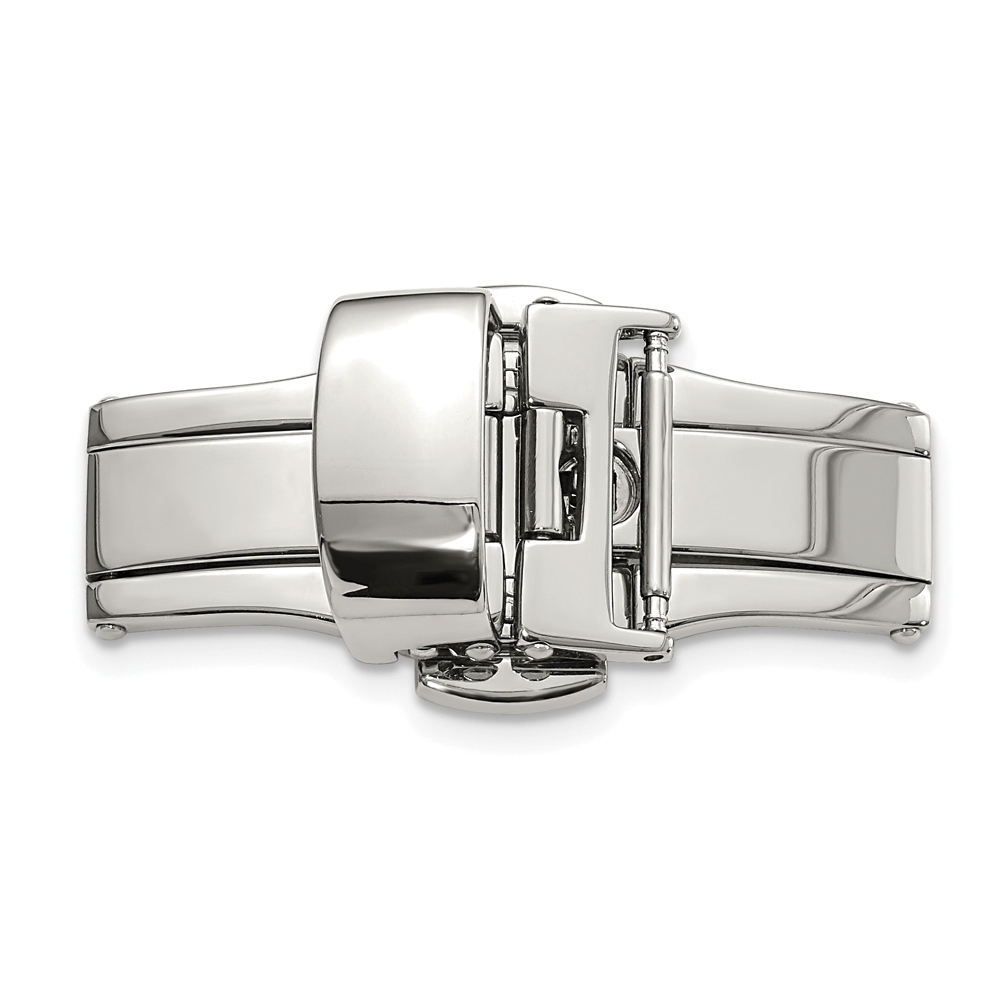 14mm Silver-tone Butterfly Style Deployment Buckle