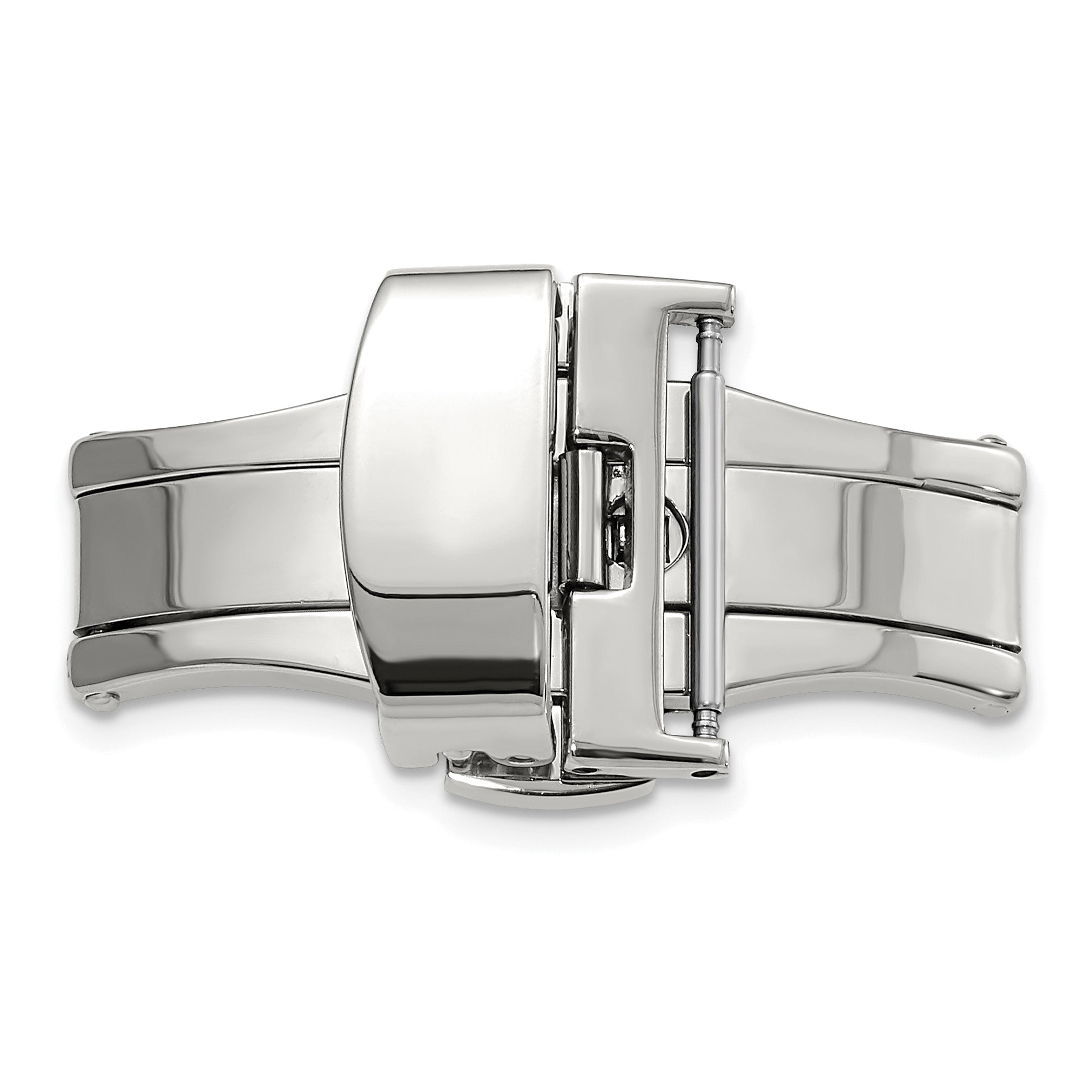 18mm Silver-tone Butterfly Style Deployment Buckle