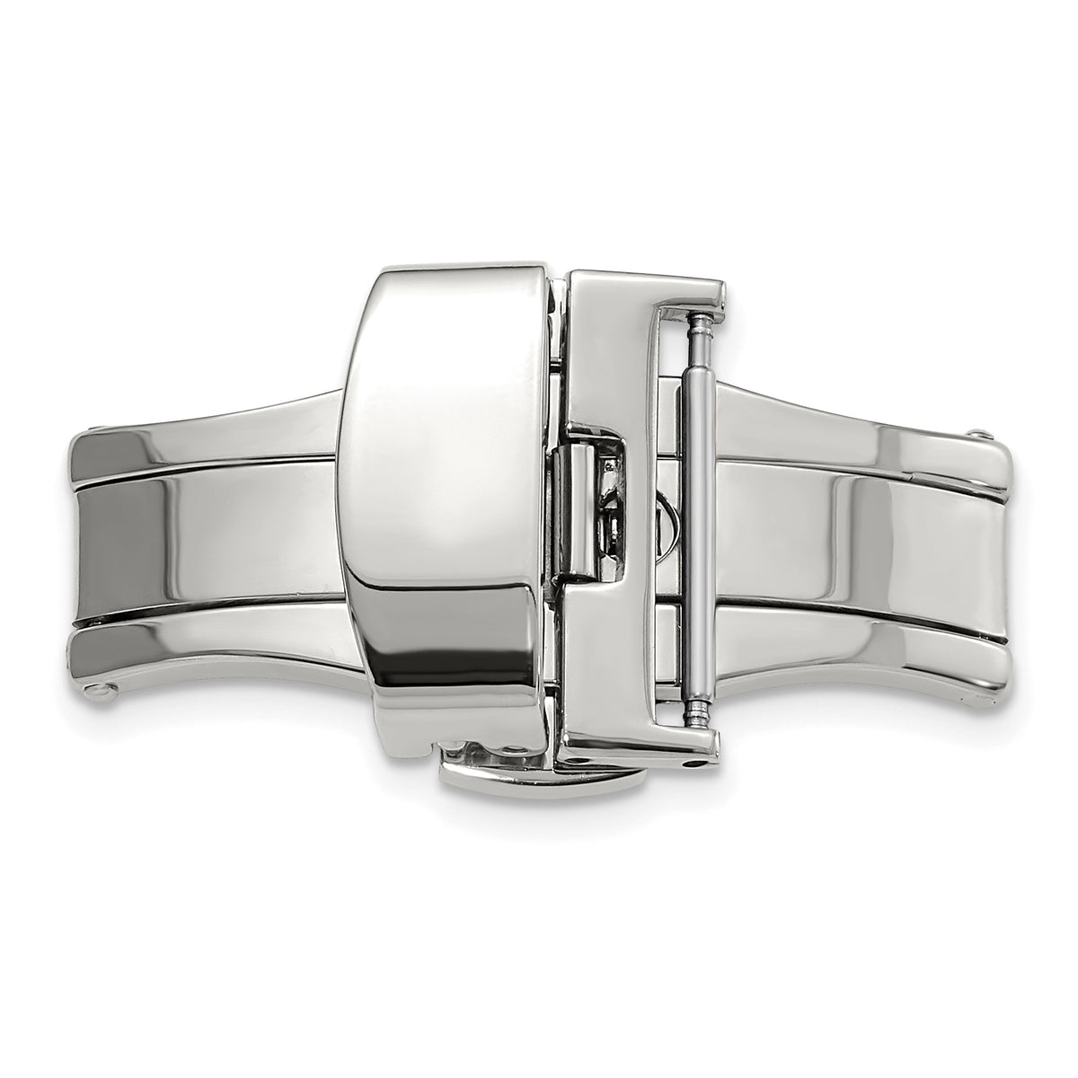 18mm Silver-tone Butterfly Style Deployment Buckle