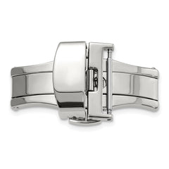 18mm Silver-tone Butterfly Style Deployment Buckle