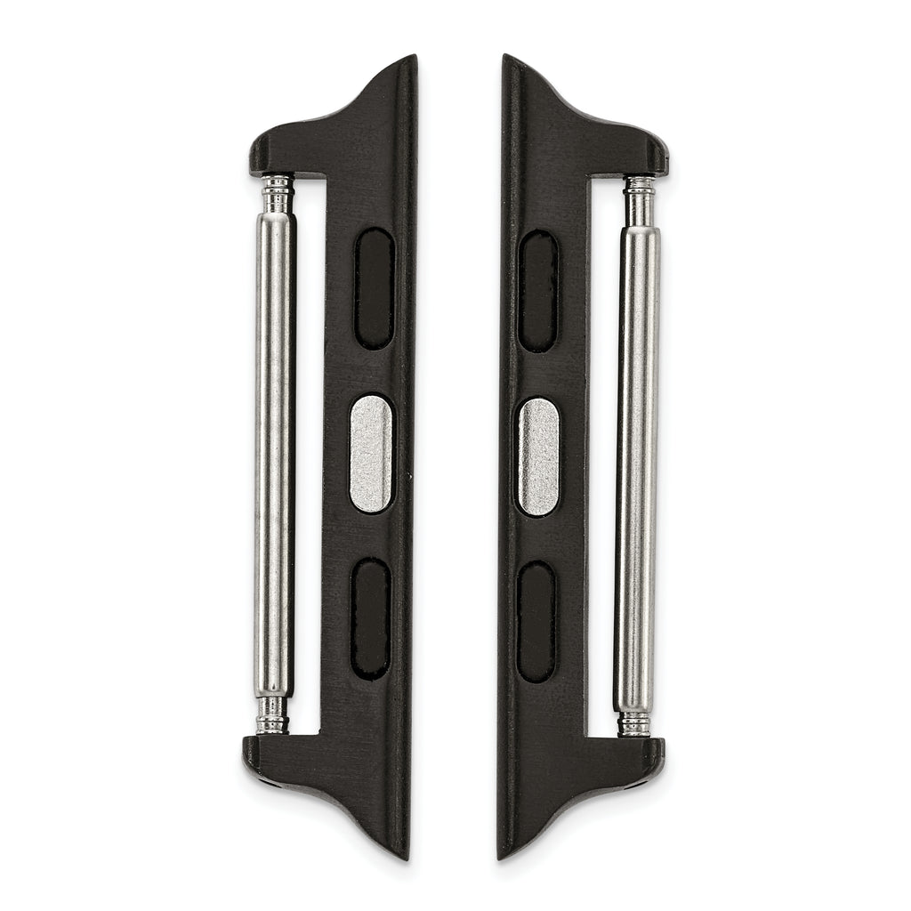42mm Apple Watch Pair of Black Adapters Fits 24mm Watch Band