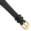 Black Calfskin Leather Watch Band with Gold-Tone Buckle 13mm