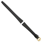 Black Calfskin Leather Watch Band with Gold-Tone Buckle, 12mm - Sophia Jewelers