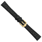 Buffalo-Grain Black Watch Band in Leather, Matte - Sophia Jewelers