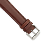 10mm Brown Oilskin Leather with Silver-tone Aluminum Buckle 6.6 inch Watch Band