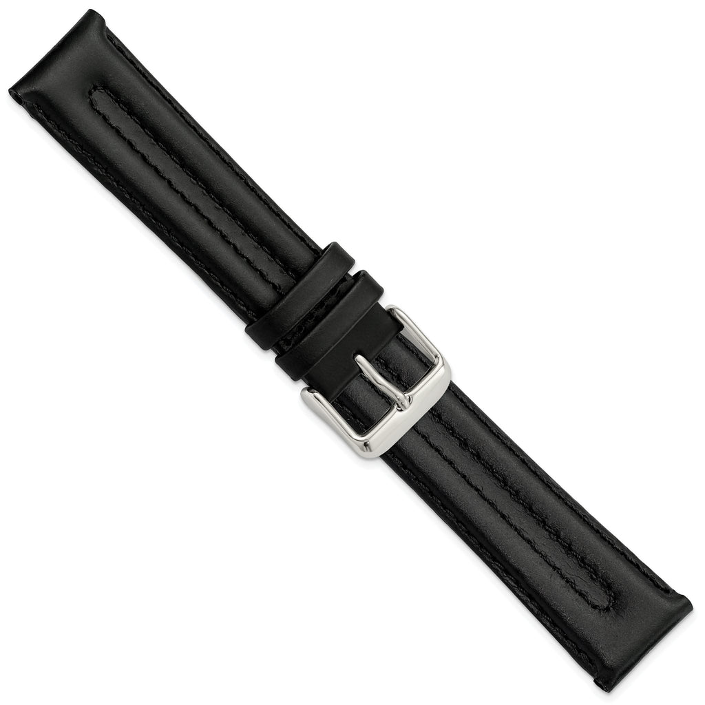 Double Pad Oilskin Watch Band in Leather - Sophia Jewelers