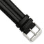 18mm Black Double Pad Oilskin Leather with Stainless Steel Buckle 7.5 inch Watch Band