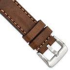 Brown Calfskin Leather Watch Band with Buckle, 24mm - Sophia Jewelers