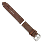 Brown Calfskin Leather Watch Band with Buckle, 24mm - Sophia Jewelers