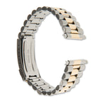 Mens 18-22mm President-Style Satin and Polished Two-tone Stainless Steel with Deployment Buckle 7 inch Watch Band