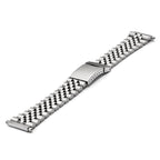 Gilden Mens 18-22mm Long Jubilee-Style Satin and Polished Stainless Steel with Deployment Buckle 7 inch Watch Band