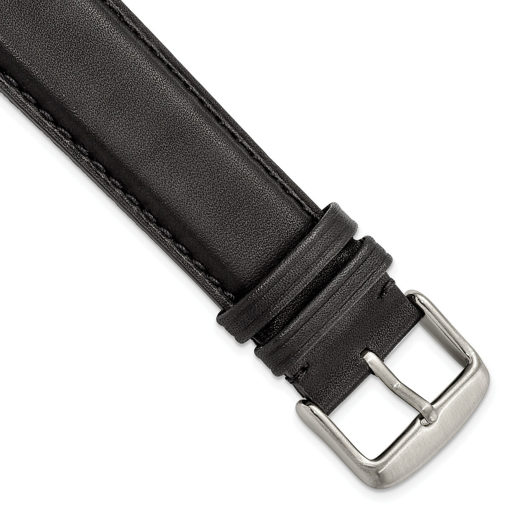 DeBeer Black Full Oil Watch Band in Leather, Brushed - Sophia Jewelers