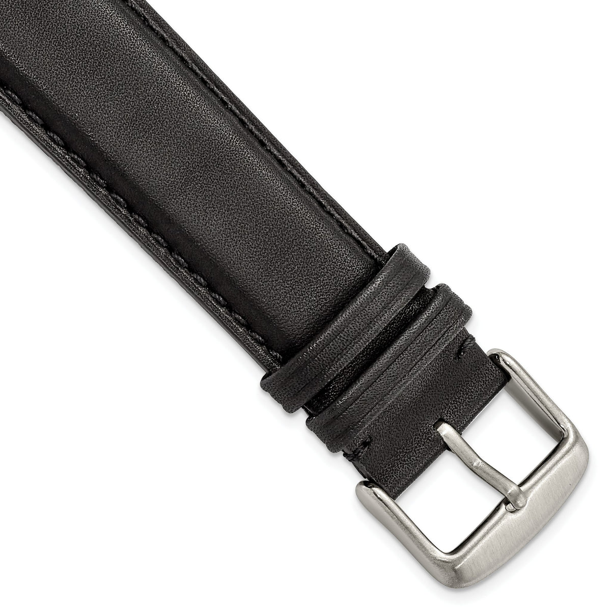 DeBeer Black Full Oil Watch Band in Leather, Brushed - Sophia Jewelers