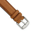 18mm Light Brown/Tan Full Oil Leather with Brushed Silver-tone Steel 7.75 inch Watch Band - Sophia Jewelers