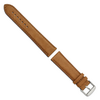 Brown Genuine Leather Watch Band with Silver-Tone Buckle 22mm