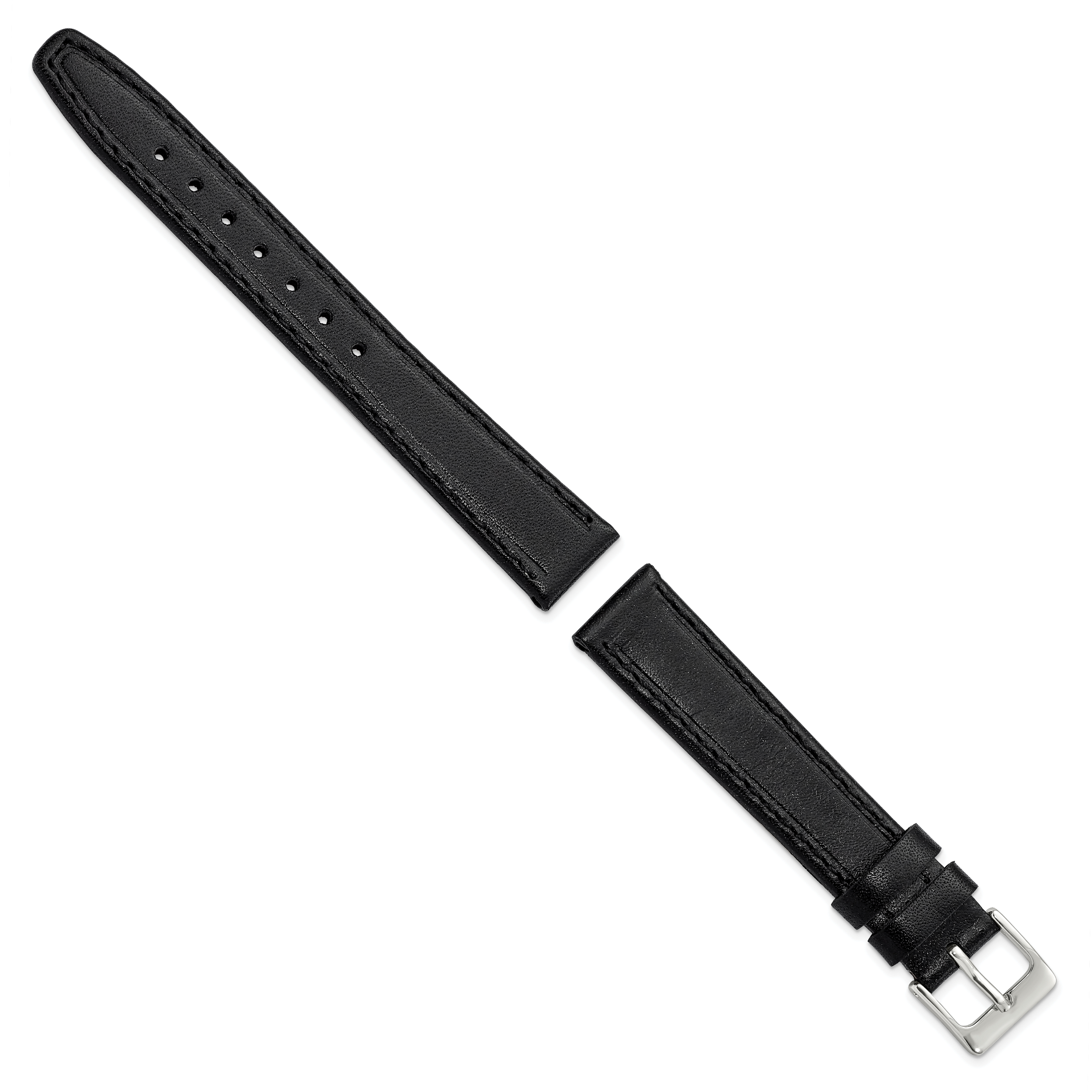 Genuine Calf Leather Watch Band in Black, 19mm Secondary image