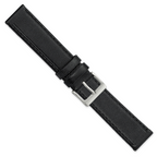 DeBeer 19mm Black Genuine Calf Leather with Silver-tone Buckle 7.5 inch Watch Band