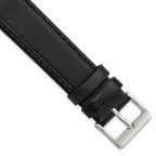 Genuine Calf Leather Watch Band in Black, 19mm
