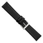 DeBeer 20mm Black Genuine Calf Leather with Silver-tone Buckle 7.5 inch Watch Band