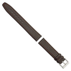 Genuine Calf Leather Watch Band in Dark Brown, 18mm - Sophia Jewelers