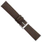 Genuine Calf Leather Watch Band in Dark Brown, 18mm - Sophia Jewelers