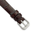 Brown Alligator-Grain Leather Watch Band with Silver-Tone Buckle