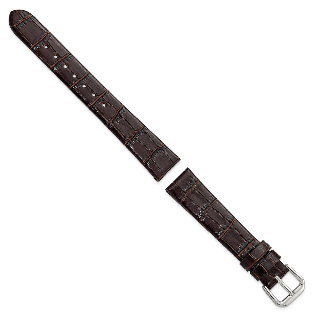 DeBeer Dark Alligator-Grain Watch Band in Leather - Sophia Jewelers