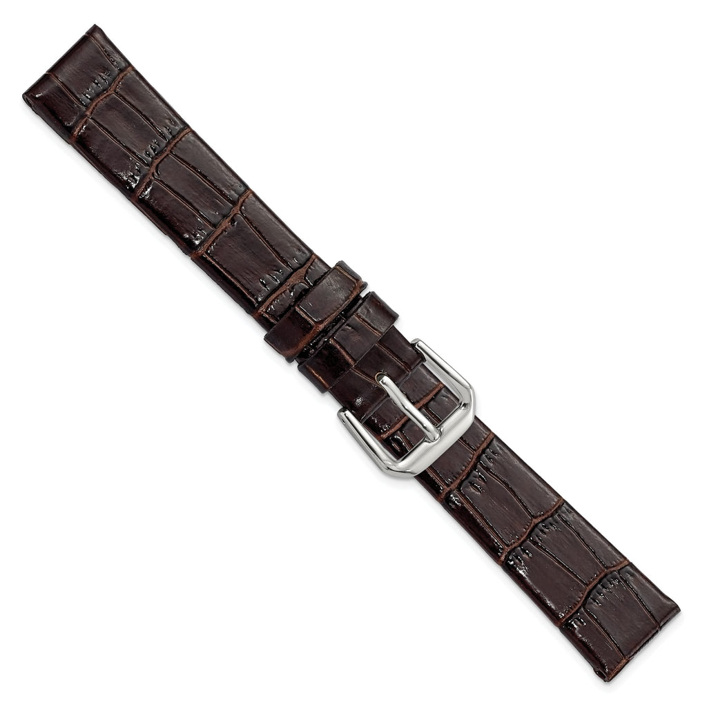 DeBeer Dark Alligator-Grain Watch Band in Leather - Sophia Jewelers