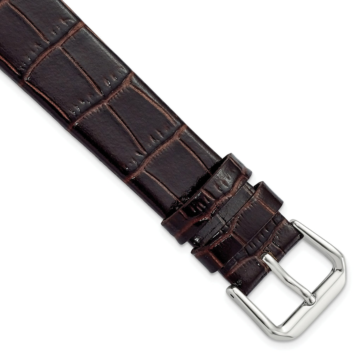 DeBeer Dark Alligator-Grain Watch Band in Leather - Sophia Jewelers