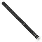 DeBeer 22mm Black Distressed Leather Military Style 1-Piece with Silver-tone Buckle 11 inch Watch Band