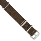 DeBeer 22mm Brown Distressed Leather Military Style 1-Piece with Silver-tone Buckle 11 inch Watch Band