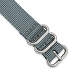 20mm One-Piece Grey Military Ballistic G10 Nylon with Brushed Stainless Steel Buckle 10.75 inch Watch Band