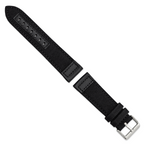 Black Nylon Watch Band with Silver-Tone Buckle 24mm