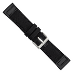 Black Nylon Watch Band with Silver-Tone Buckle 24mm