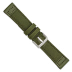 Olive Nylon Canvas & Leather Watch Band in Fabric - Sophia Jewelers