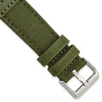 Olive Nylon Canvas & Leather Watch Band in Fabric - Sophia Jewelers