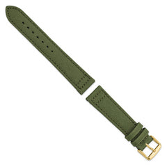 18mm Olive Nylon Canvas with Black Leather Lining and Gold-tone Buckle 7.75 inch Watch Band