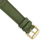DeBeer 18mm Olive Nylon Canvas with Black Leather Lining and Gold-tone Buckle 7.75 inch Watch Band